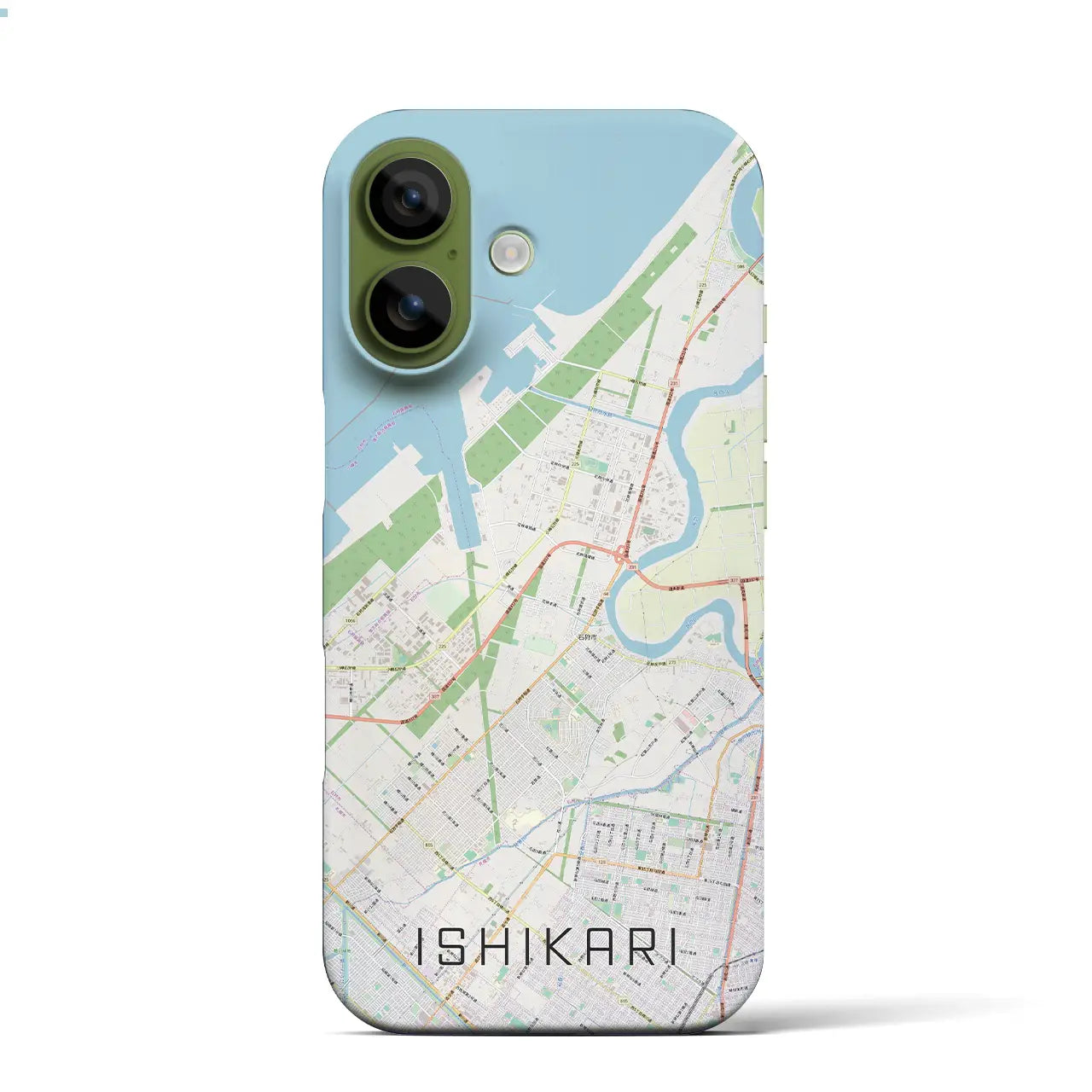 【石狩(北海道)】地図柄iPhoneケース(バックカバータイプ)ブラック・iPhone 17 Pro Max 用