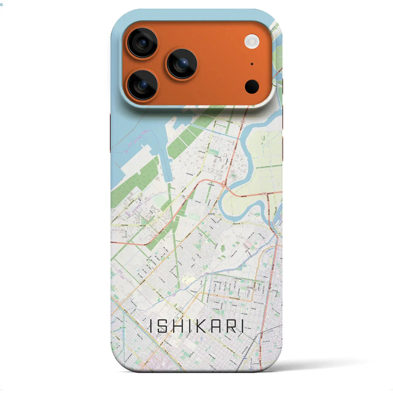【石狩(北海道)】地図柄iPhoneケース(バックカバータイプ)
