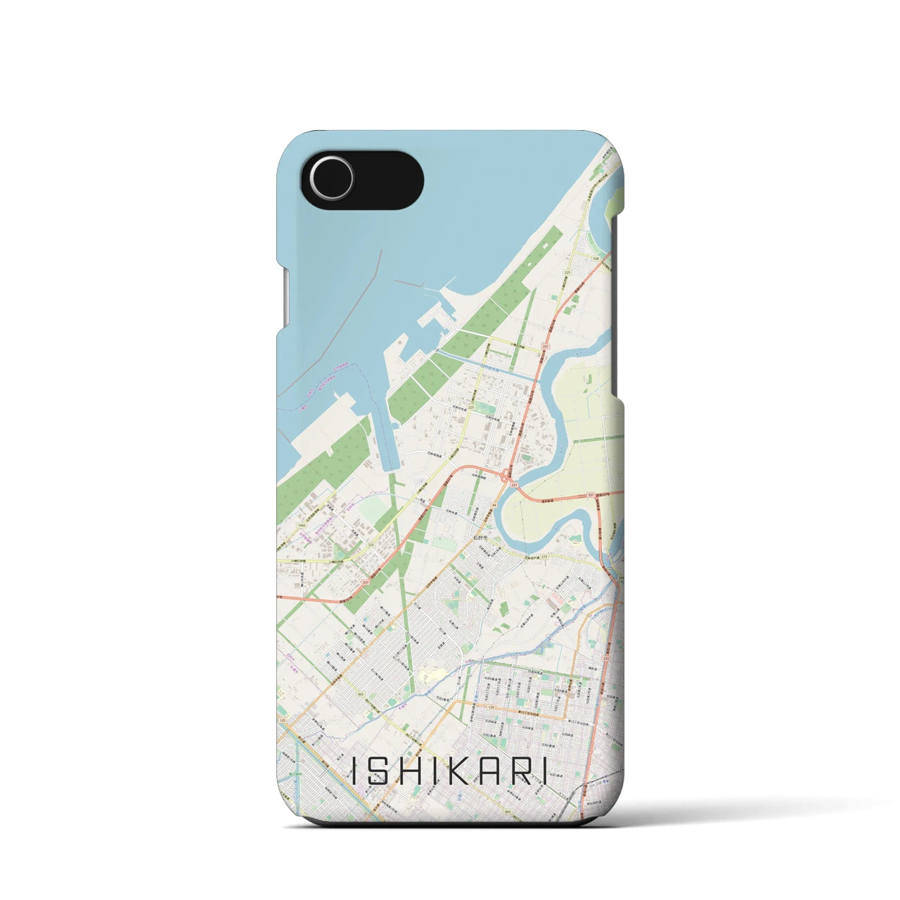 【石狩(北海道)】地図柄iPhoneケース(バックカバータイプ)