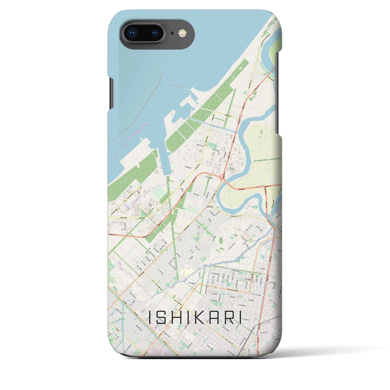【石狩(北海道)】地図柄iPhoneケース(バックカバータイプ)