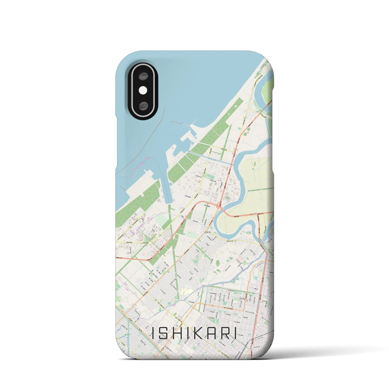 【石狩(北海道)】地図柄iPhoneケース(バックカバータイプ)
