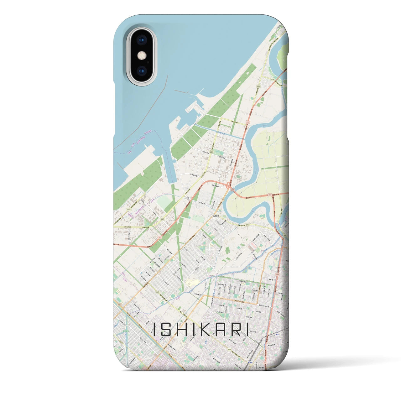 【石狩(北海道)】地図柄iPhoneケース(バックカバータイプ)