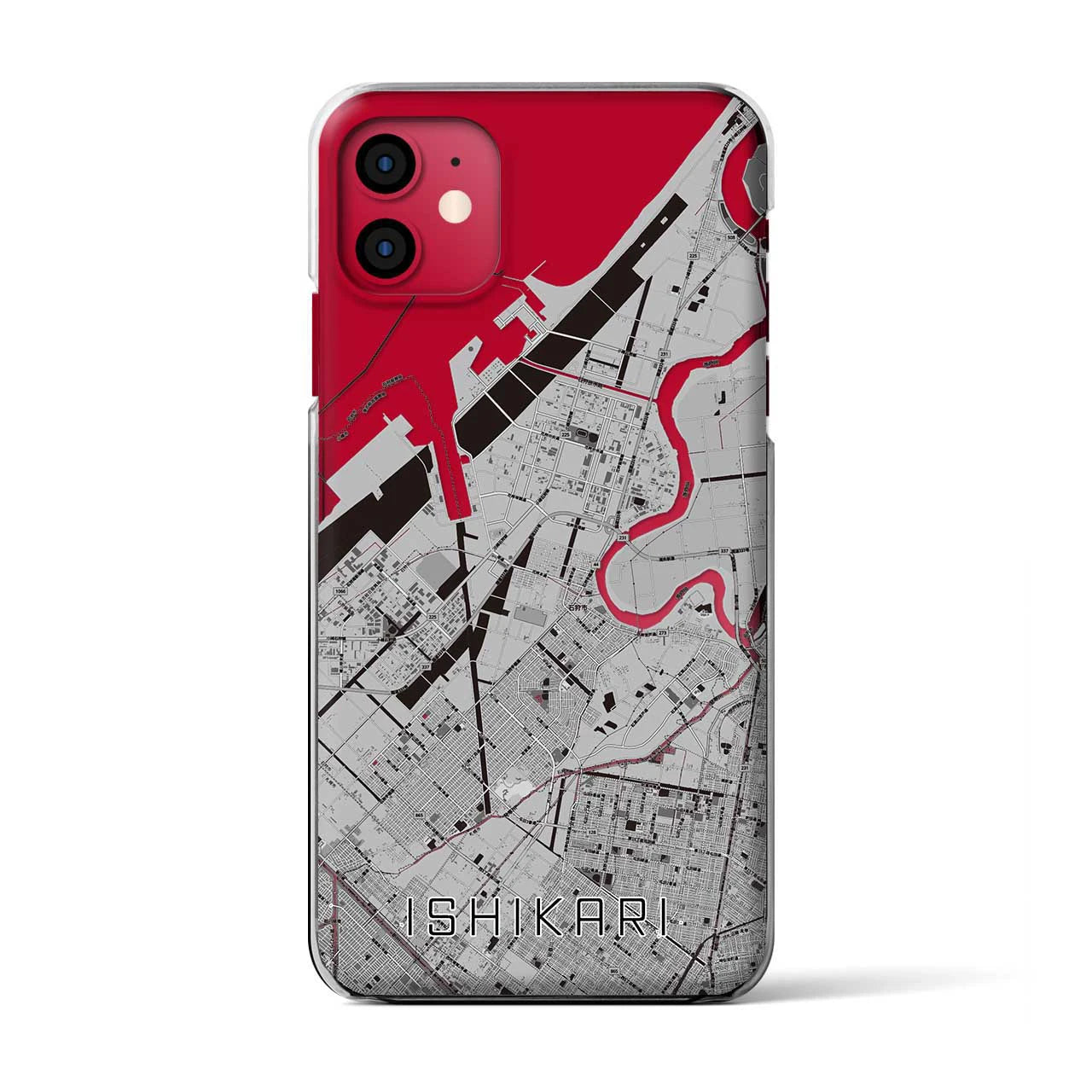 【石狩(北海道)】地図柄iPhoneケース(クリアタイプ)