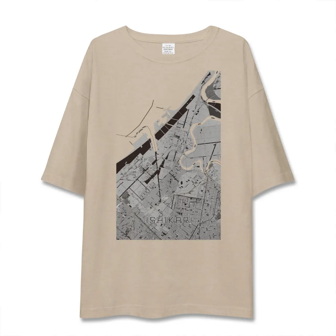 【石狩(北海道)】地図柄ビッグシルエットTシャツ