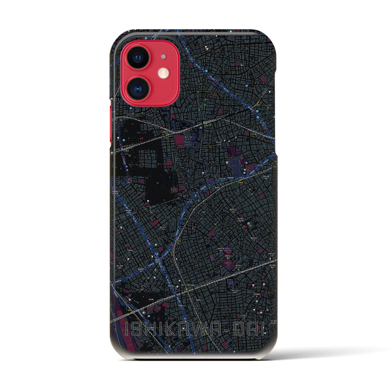 【石川台(東京都)】地図柄iPhoneケース(バックカバータイプ)