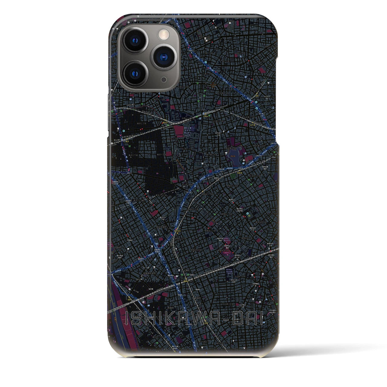 【石川台(東京都)】地図柄iPhoneケース(バックカバータイプ)