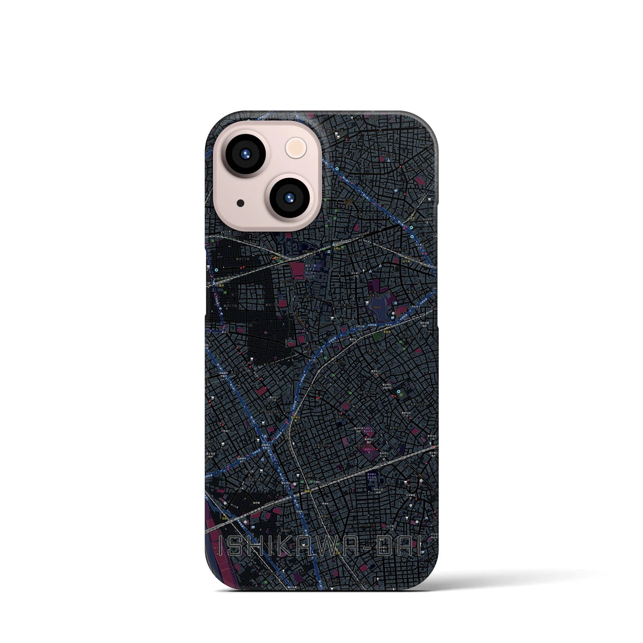【石川台(東京都)】地図柄iPhoneケース(バックカバータイプ)
