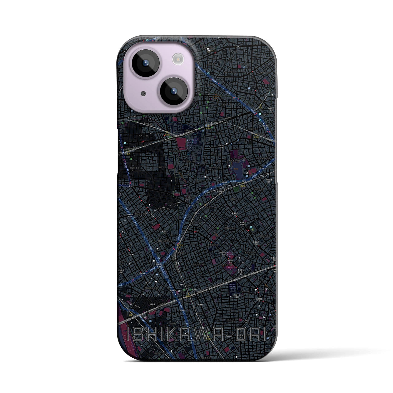 【石川台(東京都)】地図柄iPhoneケース(バックカバータイプ)