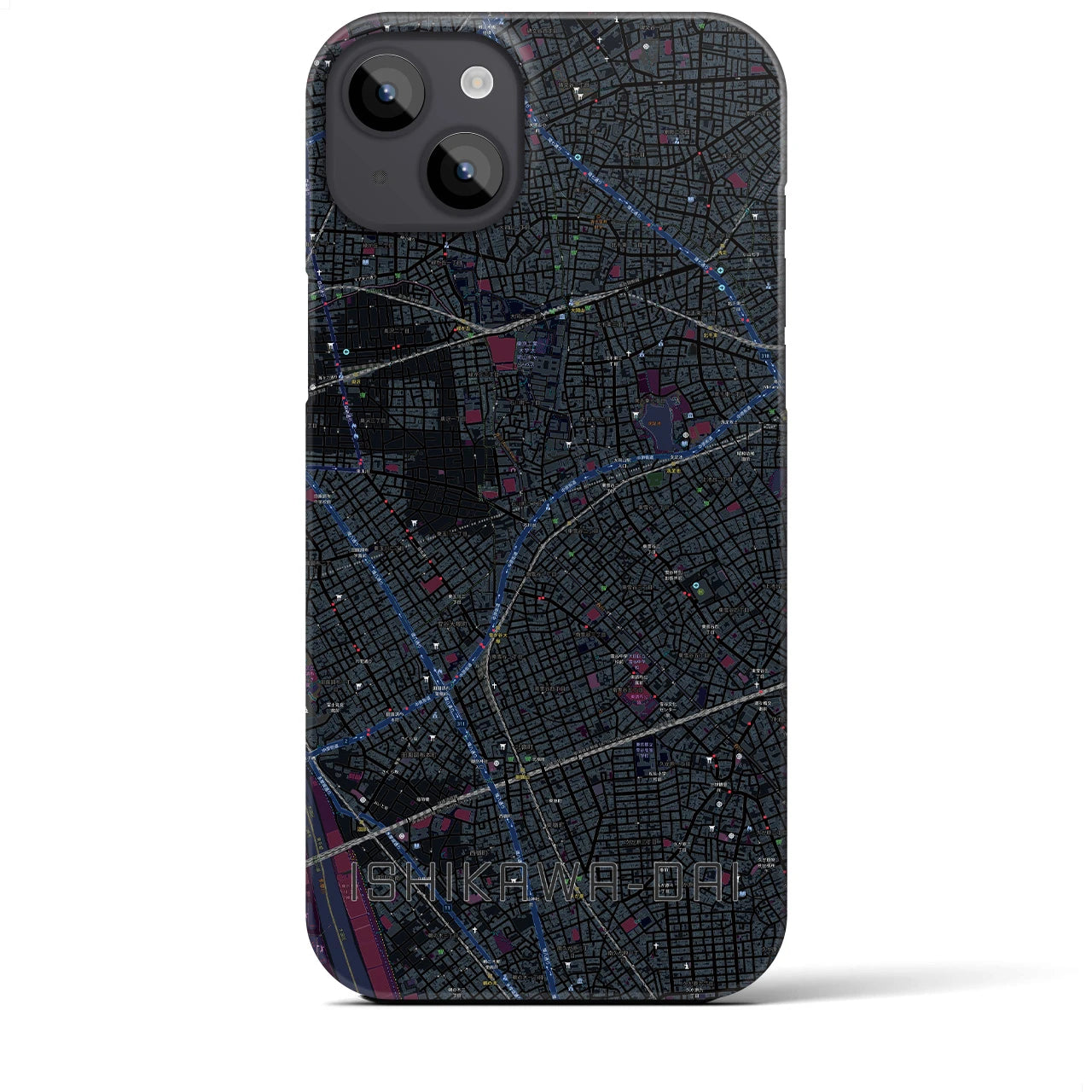 【石川台(東京都)】地図柄iPhoneケース(バックカバータイプ)
