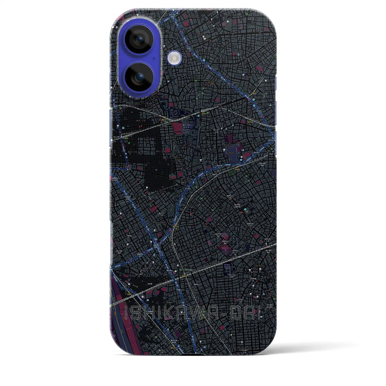 【石川台(東京都)】地図柄iPhoneケース(バックカバータイプ)