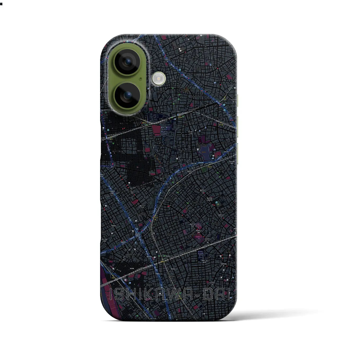 【石川台(東京都)】地図柄iPhoneケース(バックカバータイプ)