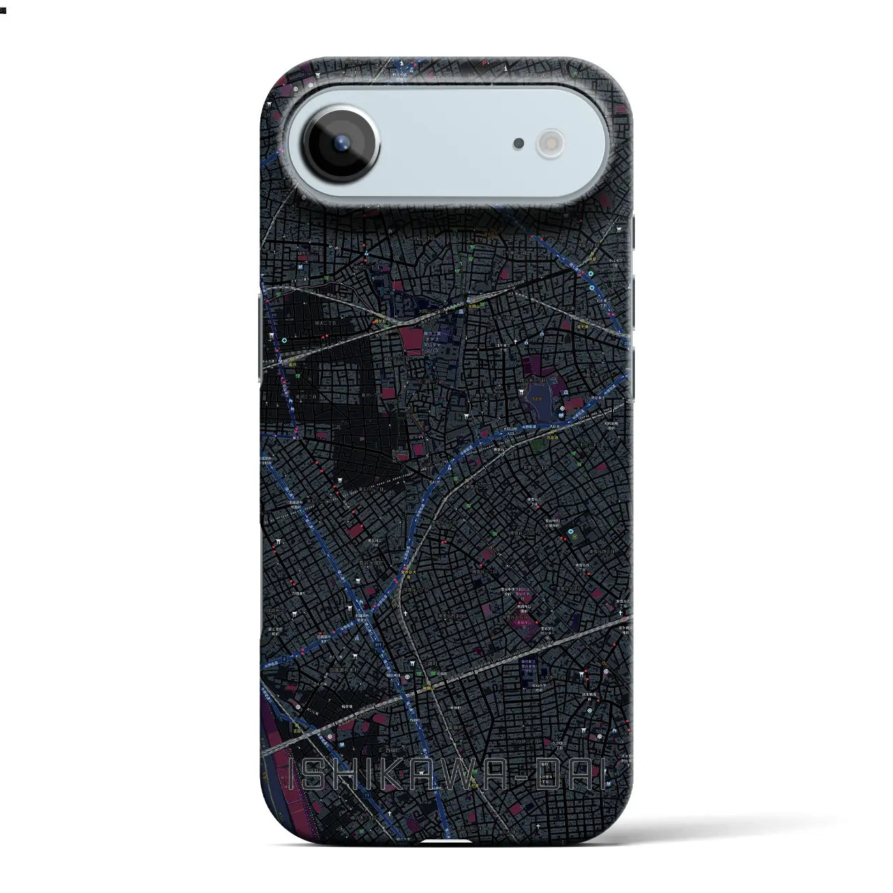【石川台(東京都)】地図柄iPhoneケース(バックカバータイプ)