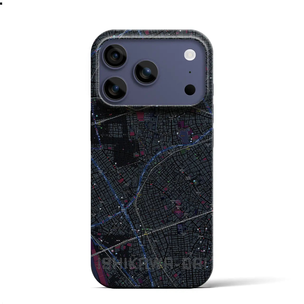 【石川台(東京都)】地図柄iPhoneケース(バックカバータイプ)