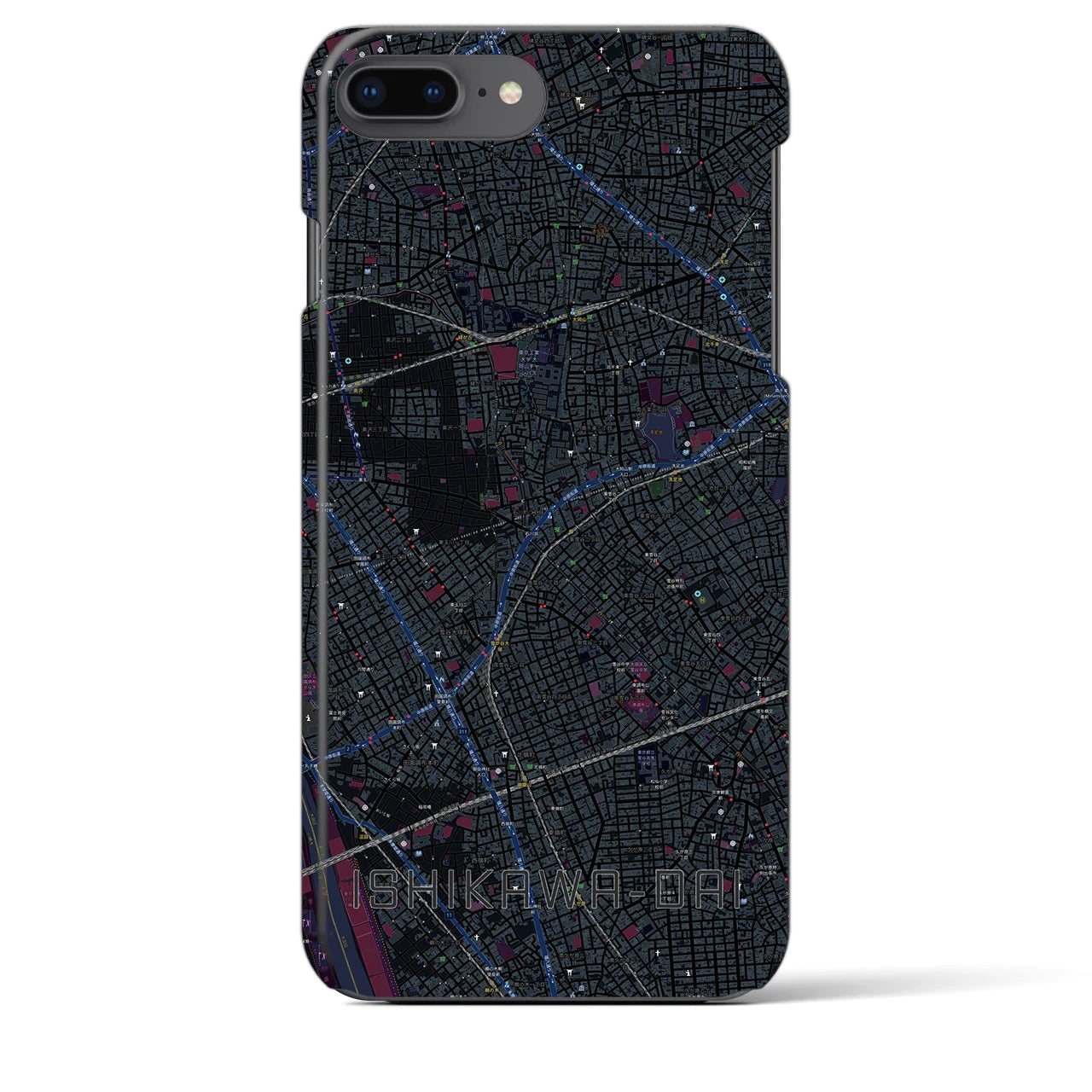【石川台(東京都)】地図柄iPhoneケース(バックカバータイプ)