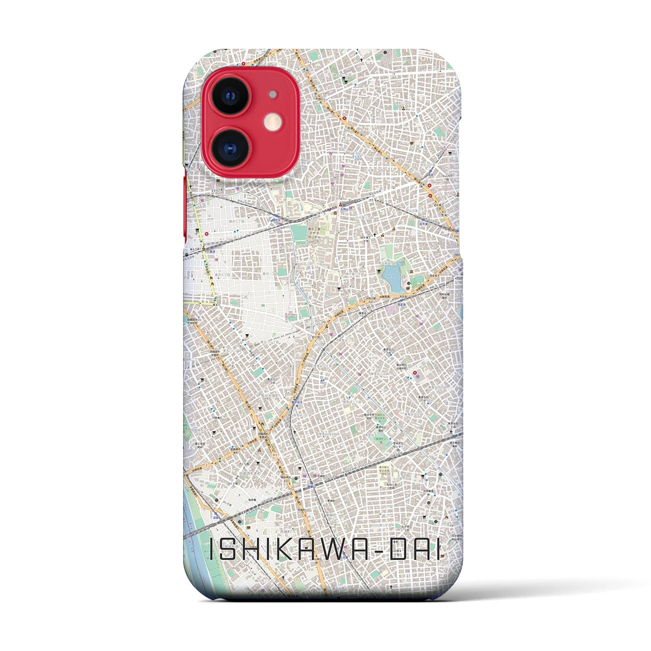【石川台(東京都)】地図柄iPhoneケース(バックカバータイプ)