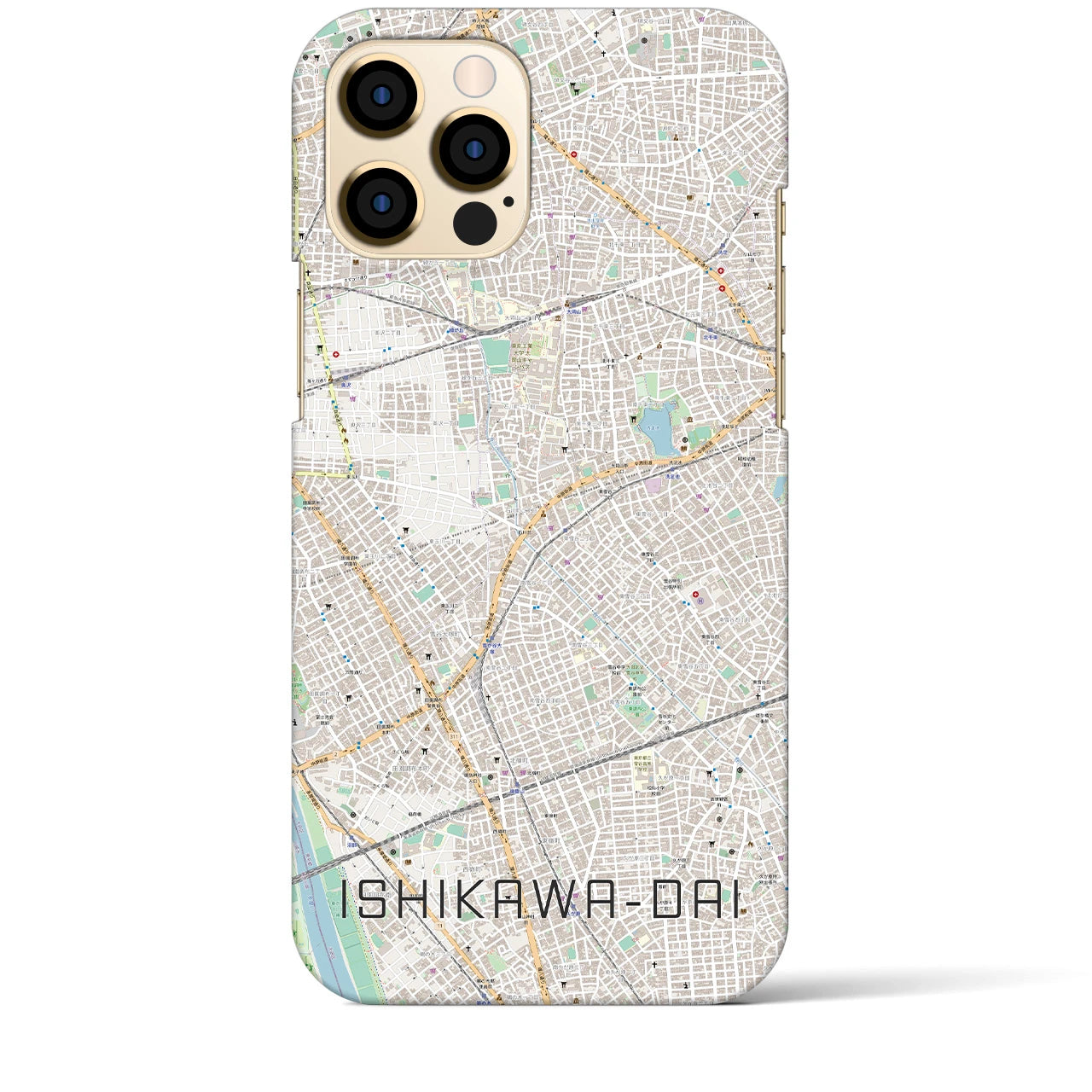 【石川台(東京都)】地図柄iPhoneケース(バックカバータイプ)
