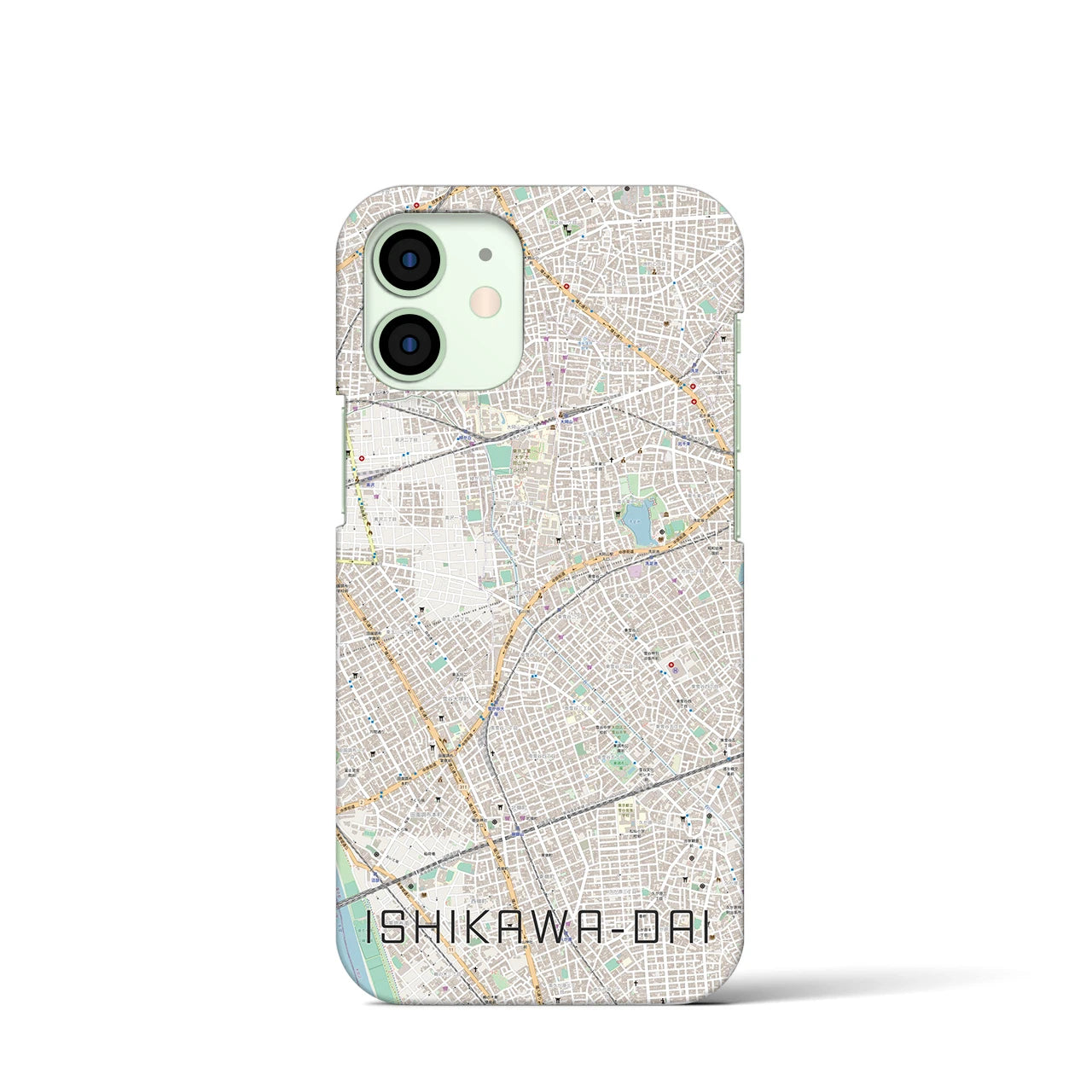 【石川台(東京都)】地図柄iPhoneケース(バックカバータイプ)