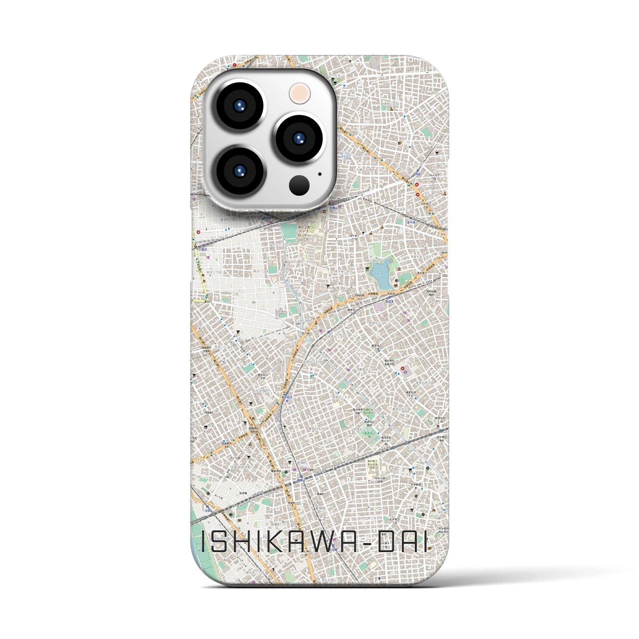 【石川台(東京都)】地図柄iPhoneケース(バックカバータイプ)
