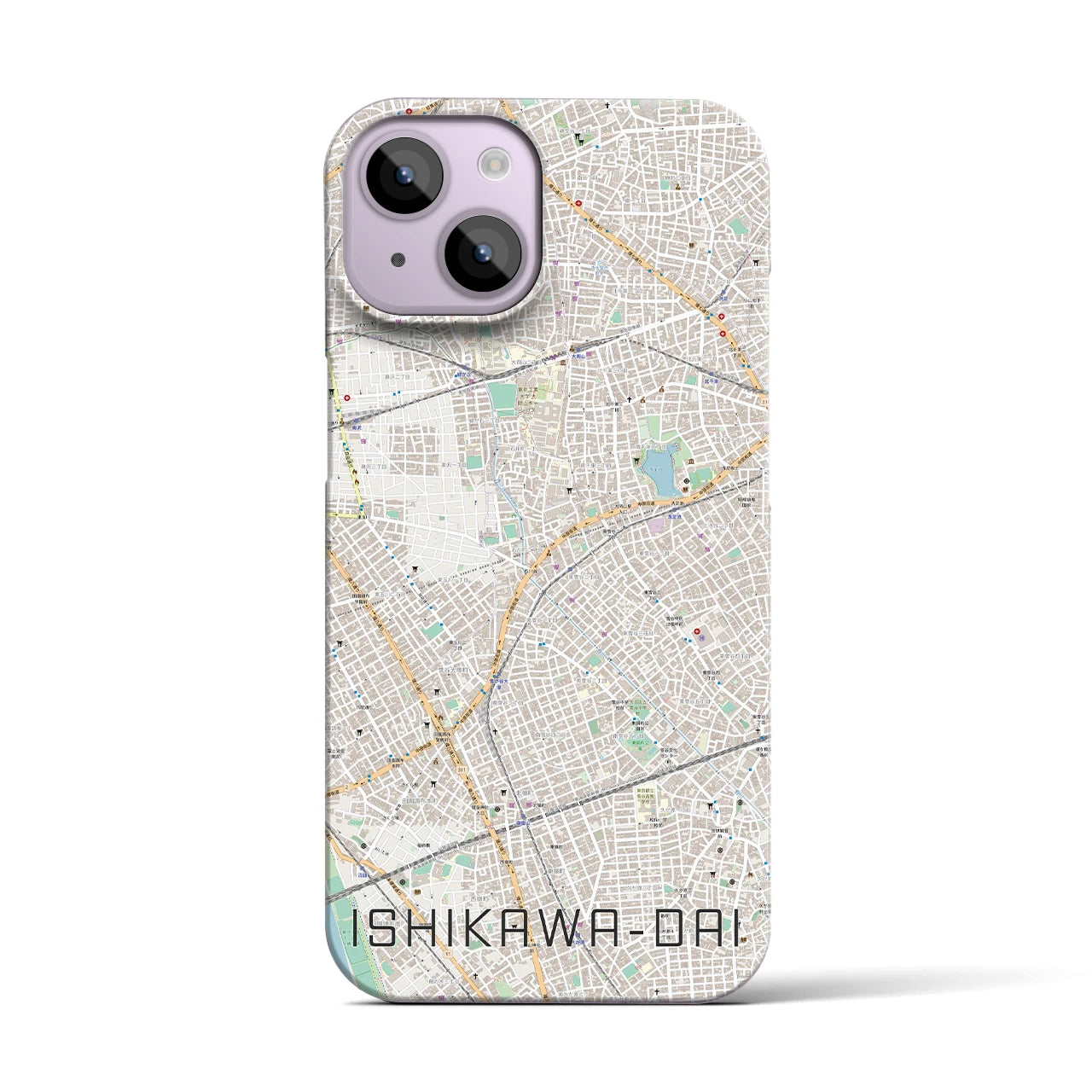 【石川台(東京都)】地図柄iPhoneケース(バックカバータイプ)