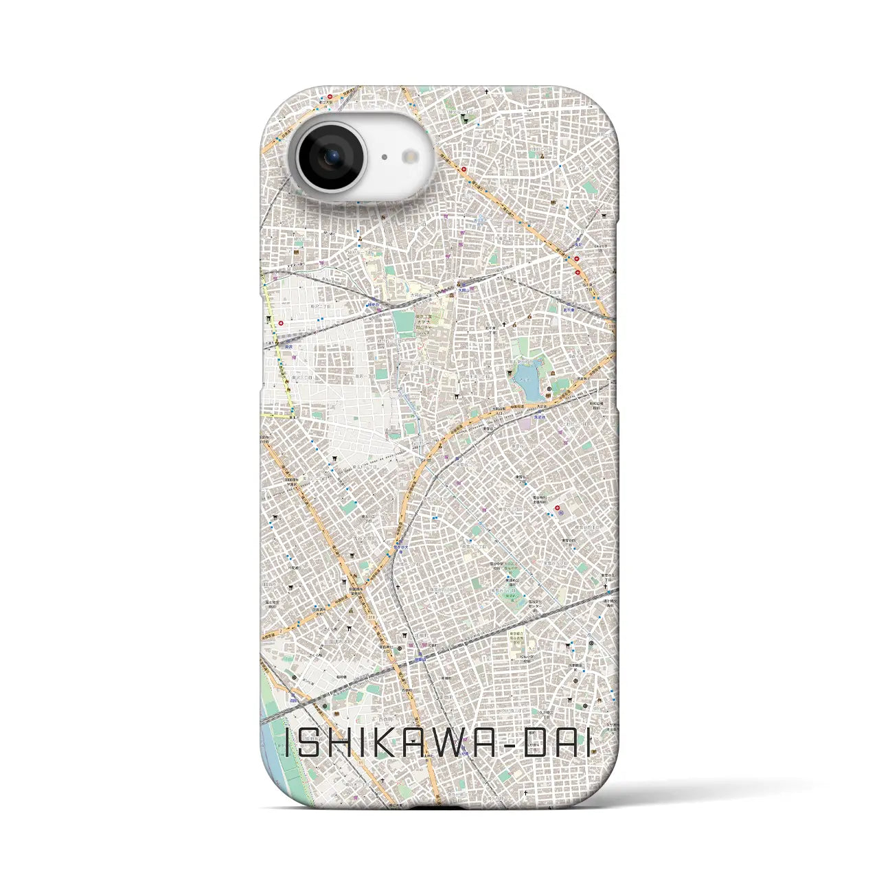 【石川台(東京都)】地図柄iPhoneケース(バックカバータイプ)