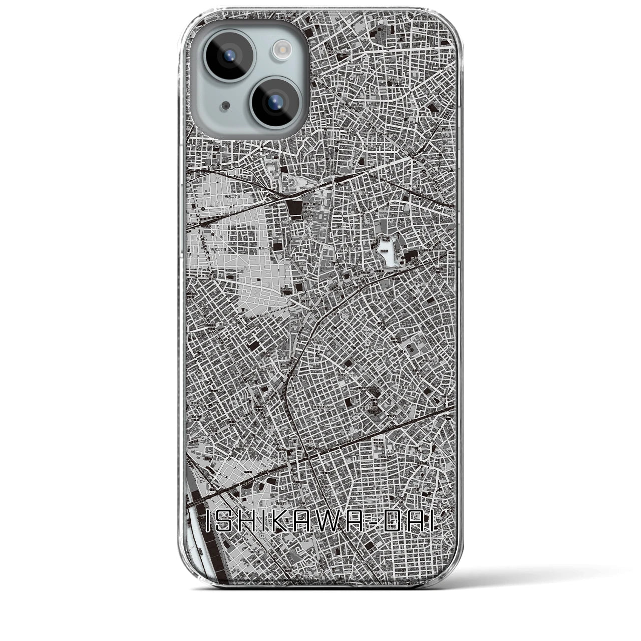 【石川台(東京都)】地図柄iPhoneケース(クリアタイプ)