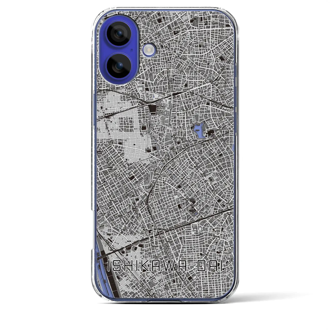 【石川台(東京都)】地図柄iPhoneケース(クリアタイプ)
