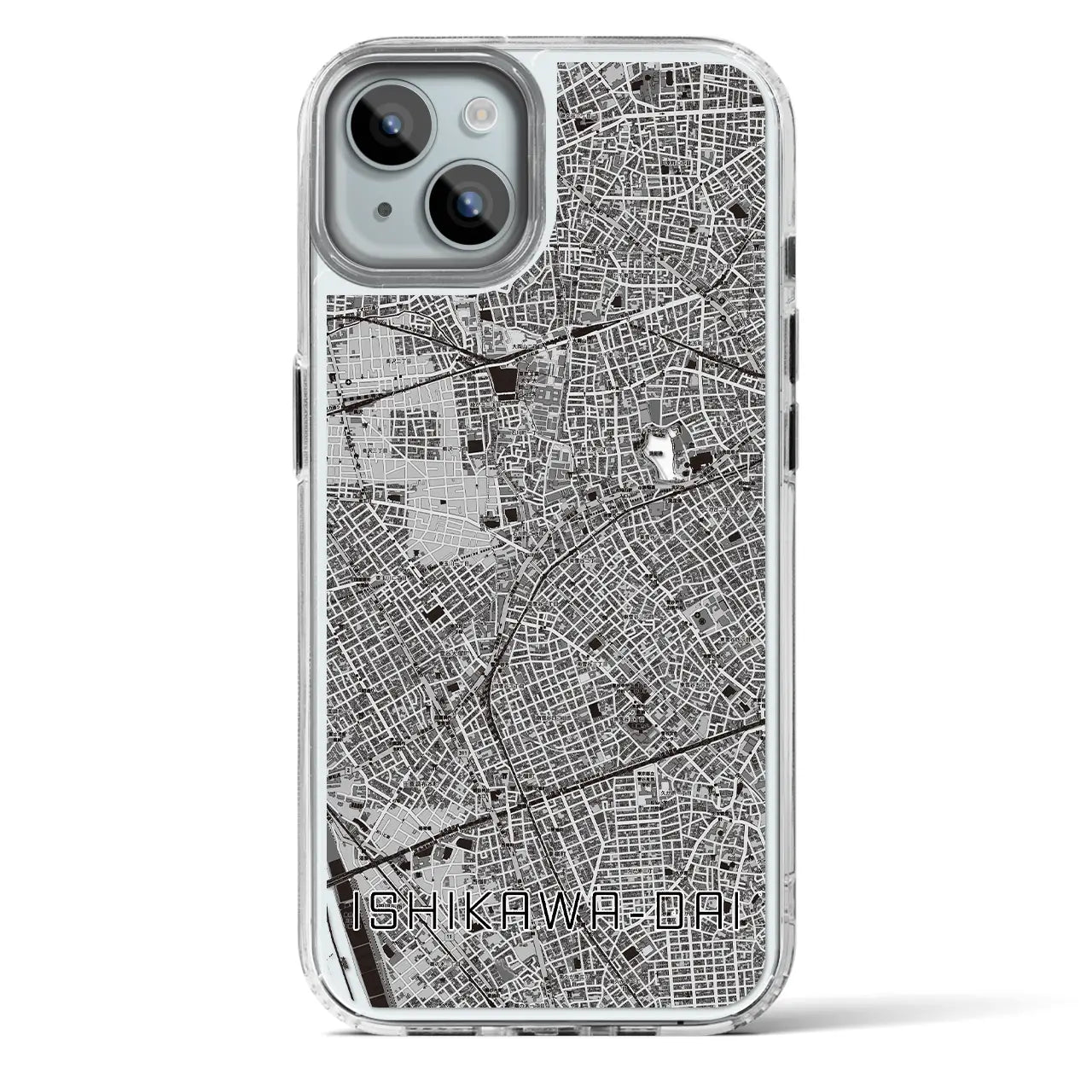 【石川台(東京都)】地図柄iPhoneケース(MagSafeタイプ)