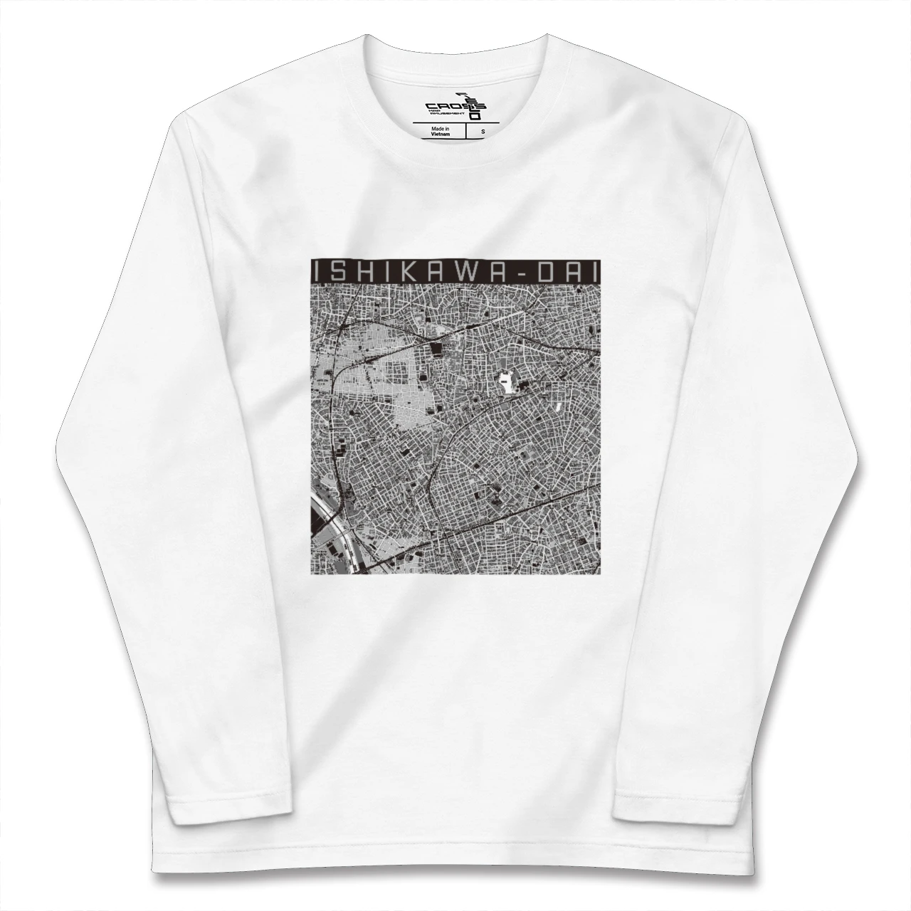 【石川台(東京都)】地図柄ロングスリーブTシャツ