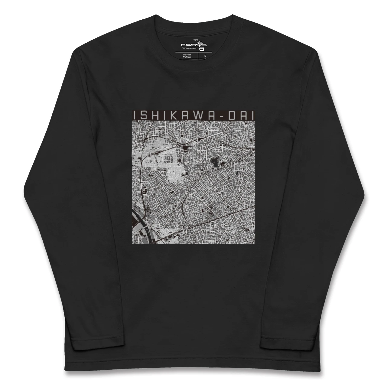 【石川台(東京都)】地図柄ロングスリーブTシャツ