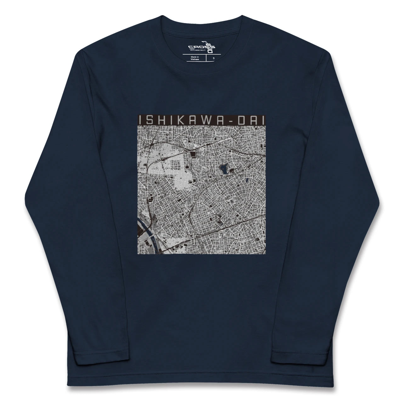 【石川台(東京都)】地図柄ロングスリーブTシャツ