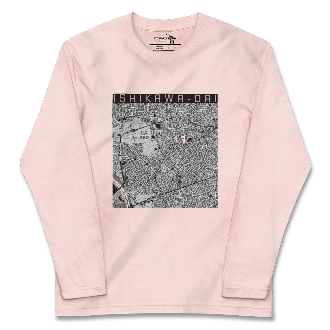 【石川台(東京都)】地図柄ロングスリーブTシャツ