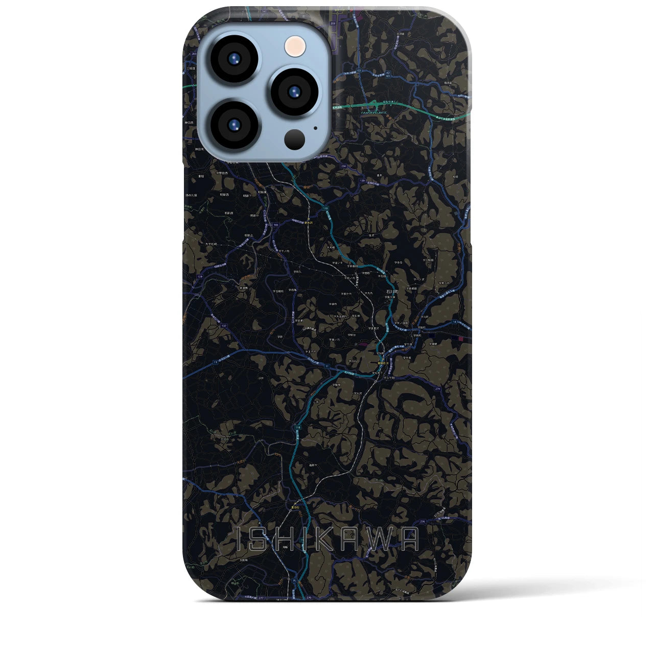 【石川(福島県)】地図柄iPhoneケース(バックカバータイプ)