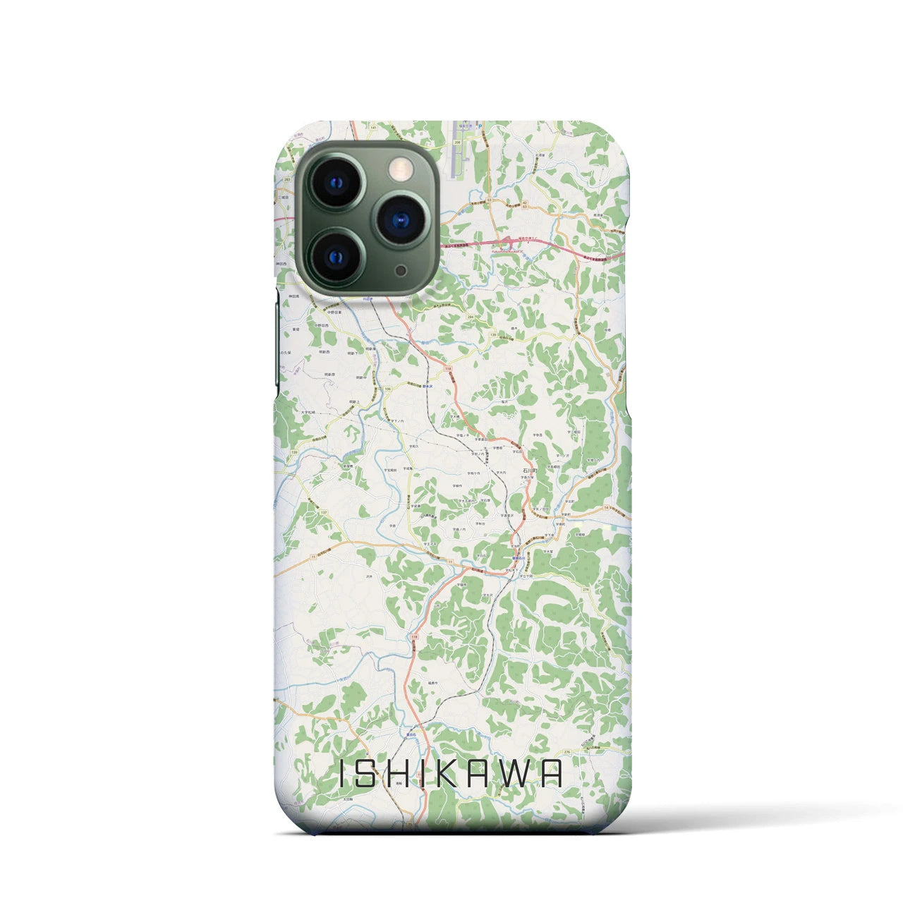 【石川(福島県)】地図柄iPhoneケース(バックカバータイプ)