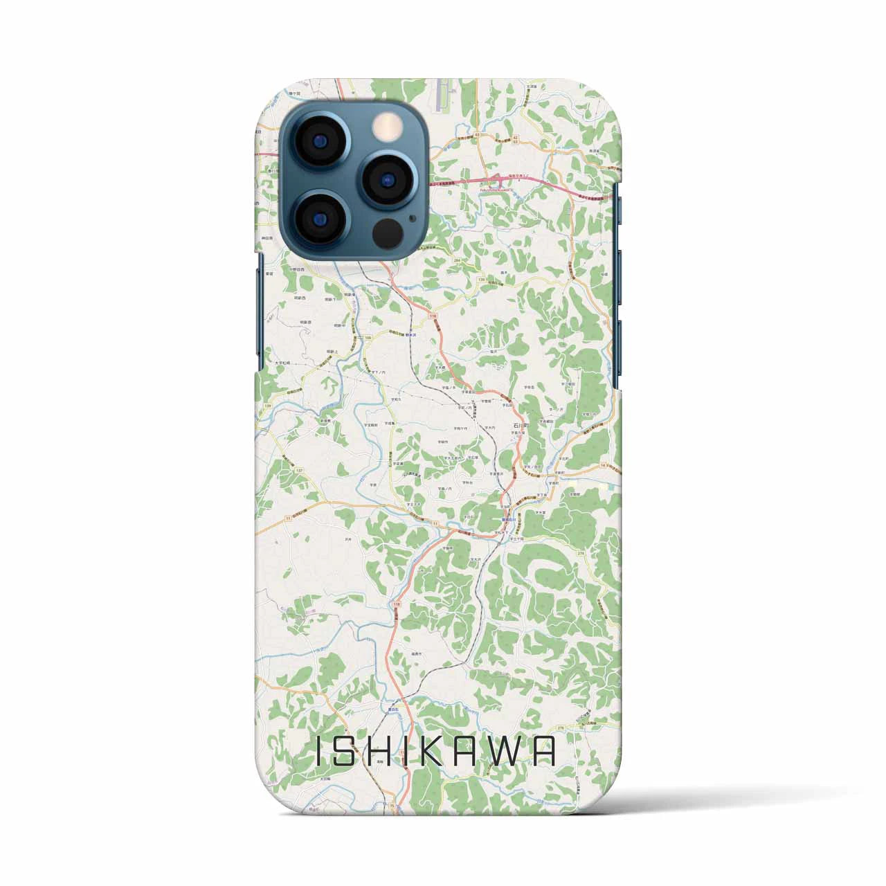 【石川(福島県)】地図柄iPhoneケース(バックカバータイプ)