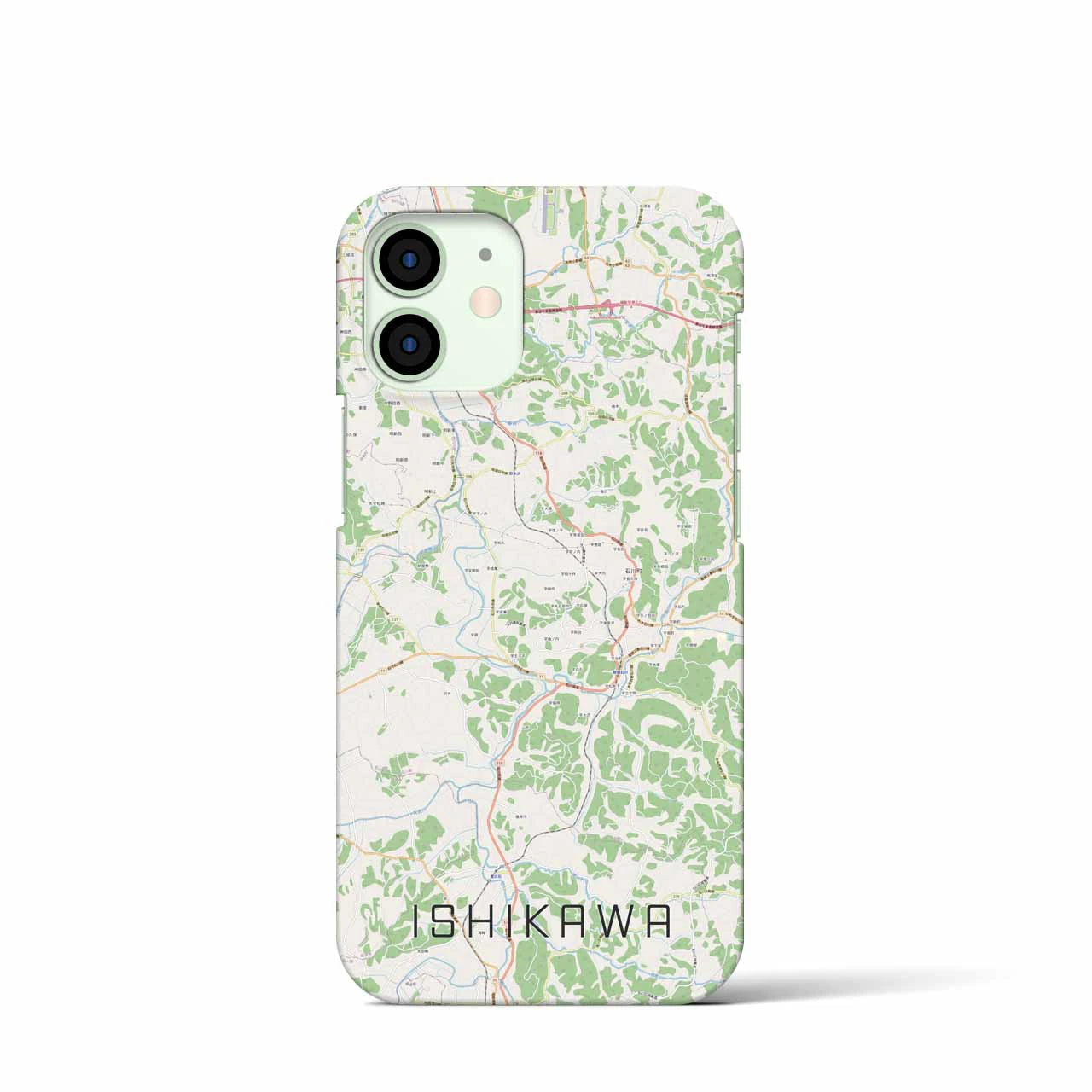 【石川(福島県)】地図柄iPhoneケース(バックカバータイプ)