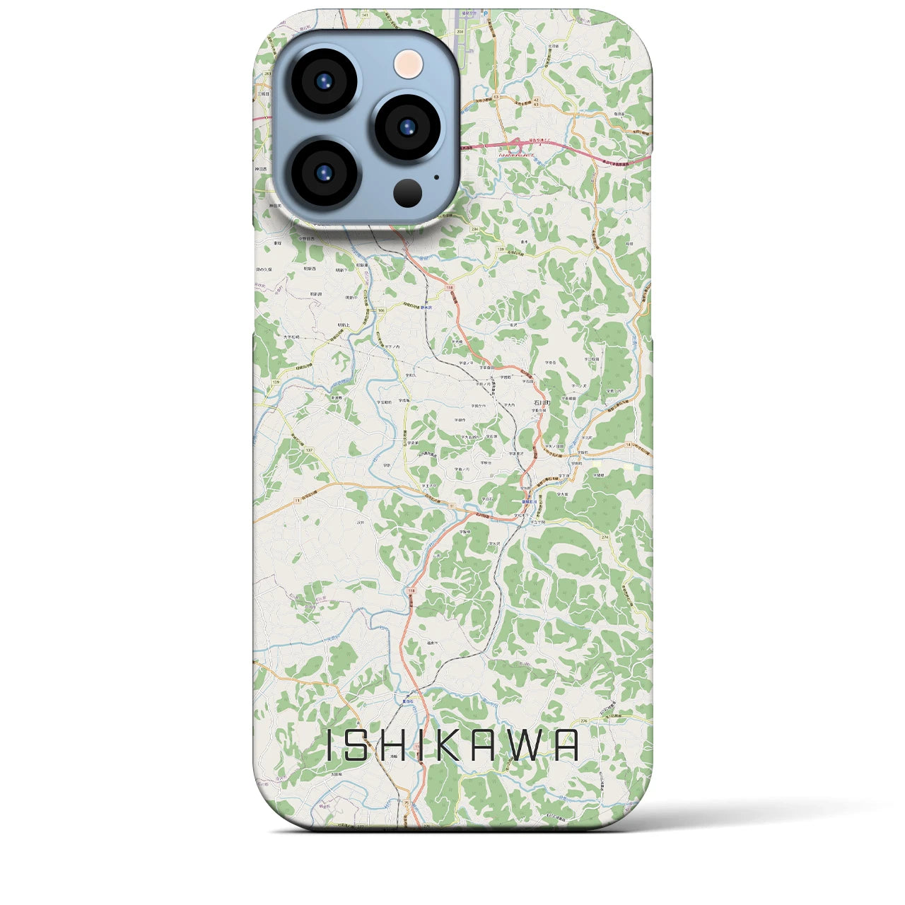 【石川(福島県)】地図柄iPhoneケース(バックカバータイプ)