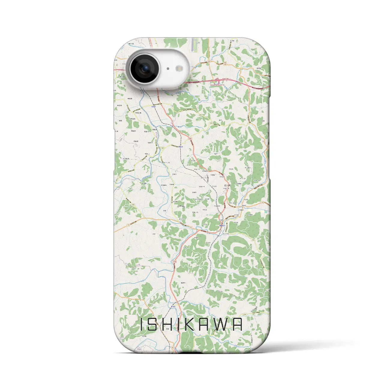 【石川(福島県)】地図柄iPhoneケース(バックカバータイプ)