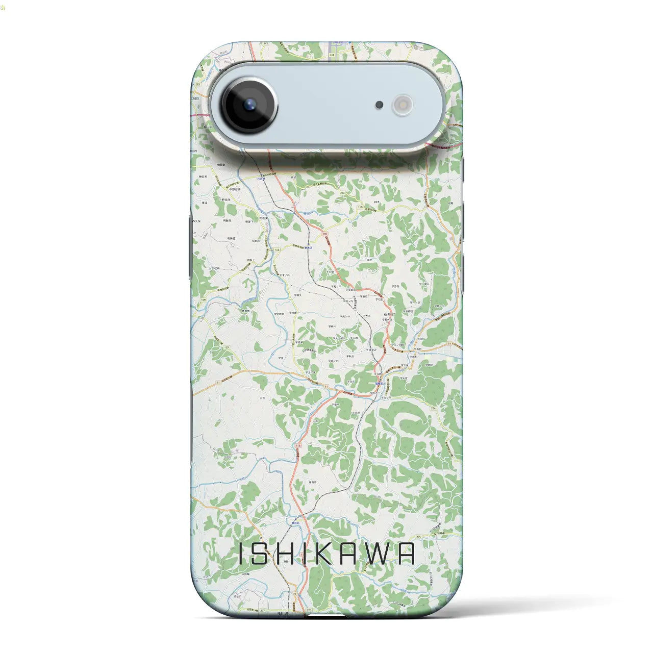 【石川(福島県)】地図柄iPhoneケース(バックカバータイプ)