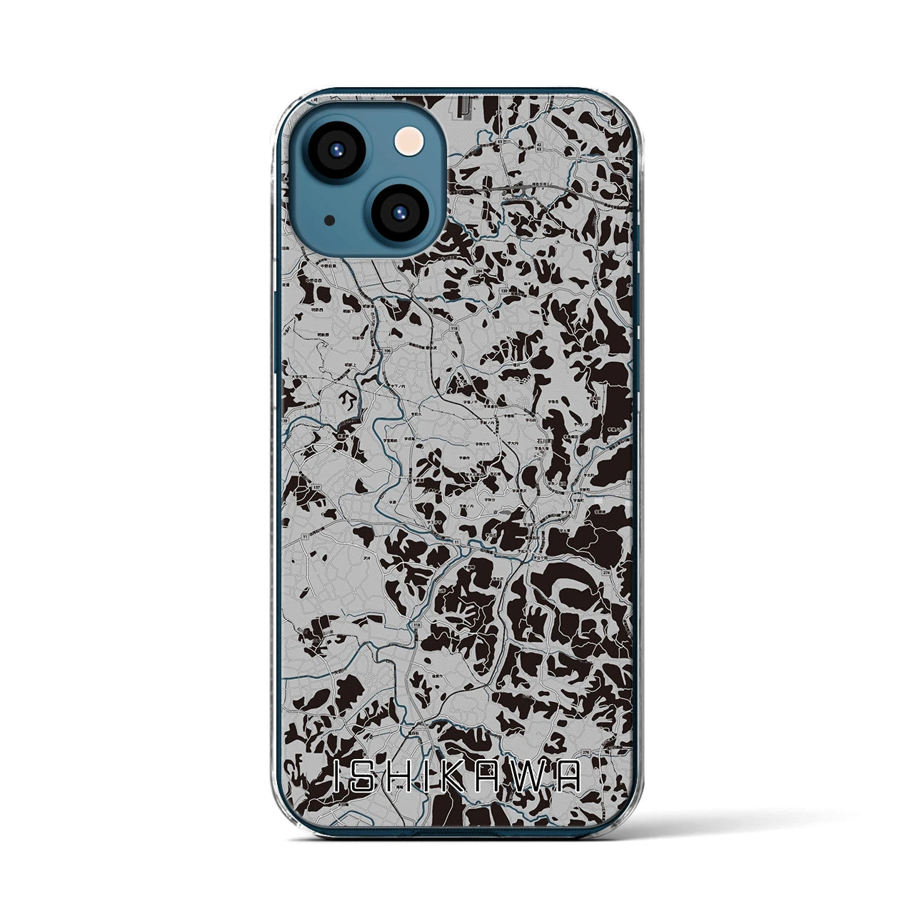 【石川(福島県)】地図柄iPhoneケース(クリアタイプ)