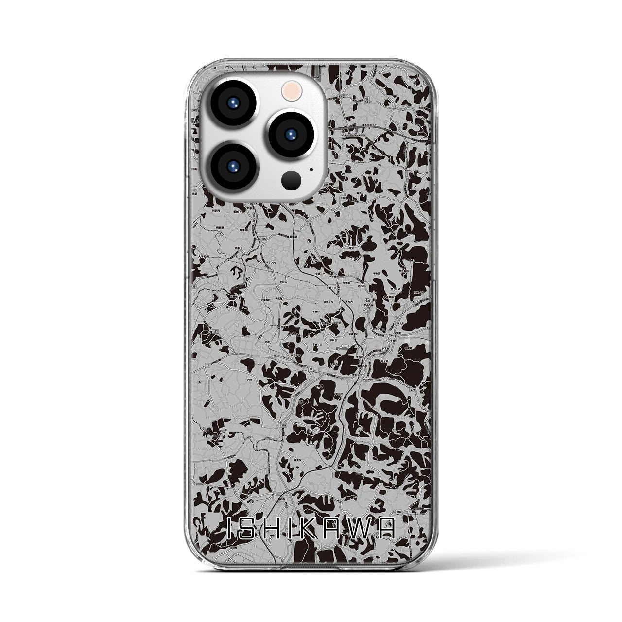 【石川(福島県)】地図柄iPhoneケース(クリアタイプ)