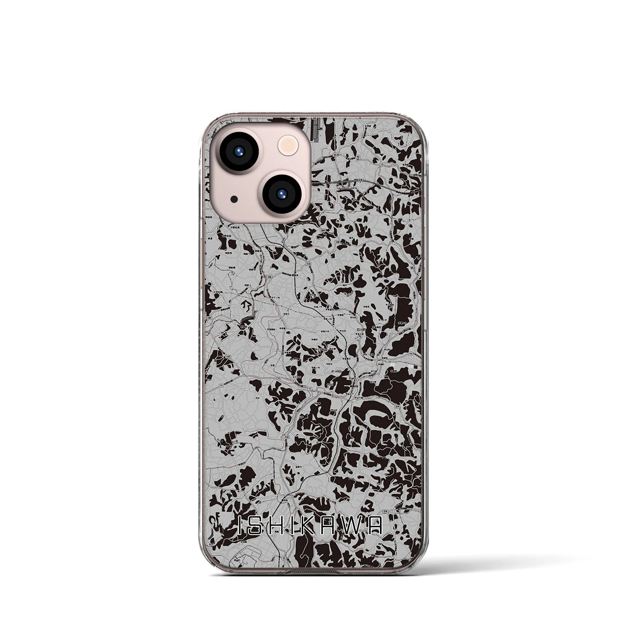 【石川(福島県)】地図柄iPhoneケース(クリアタイプ)