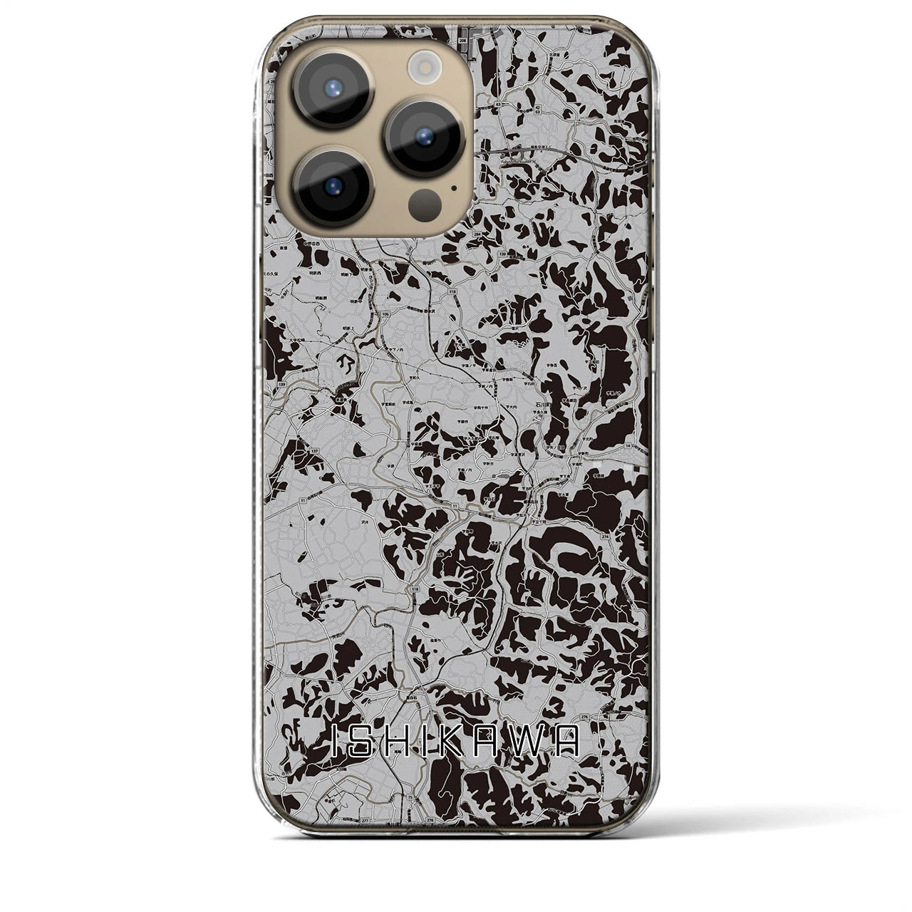 【石川(福島県)】地図柄iPhoneケース(クリアタイプ)