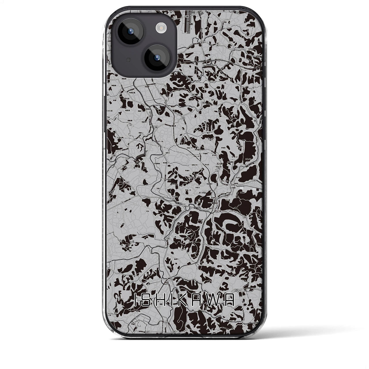 【石川(福島県)】地図柄iPhoneケース(クリアタイプ)