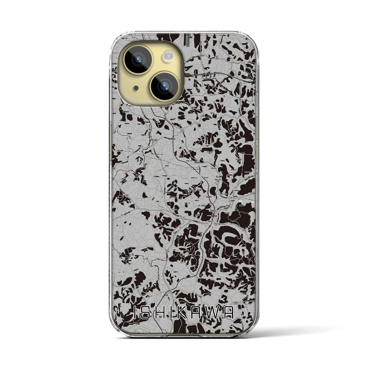 【石川(福島県)】地図柄iPhoneケース(クリアタイプ)