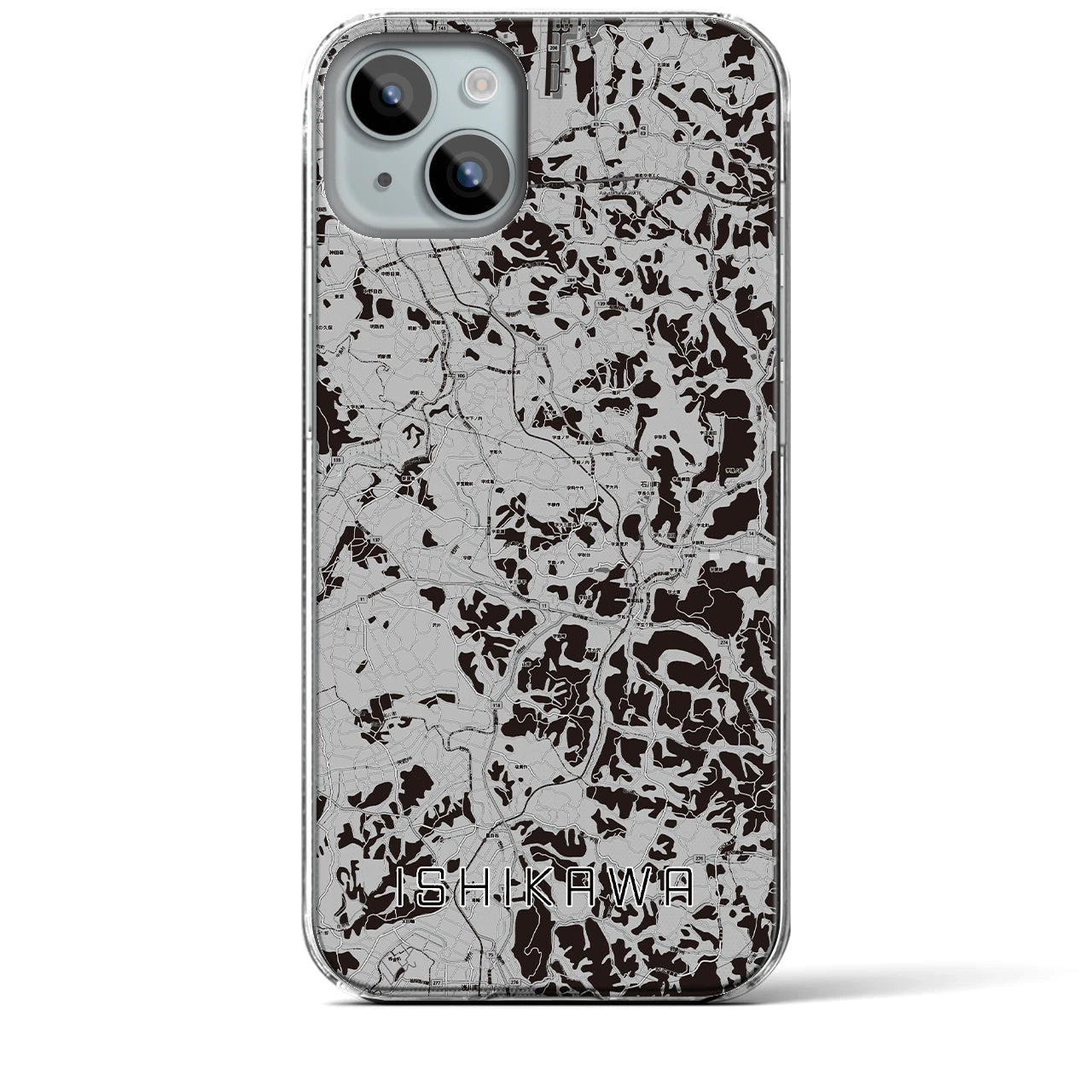 【石川(福島県)】地図柄iPhoneケース(クリアタイプ)