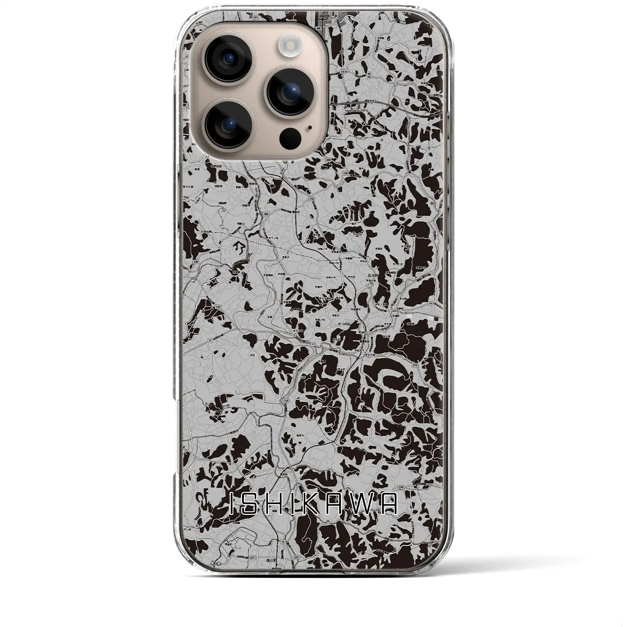 【石川(福島県)】地図柄iPhoneケース(クリアタイプ)
