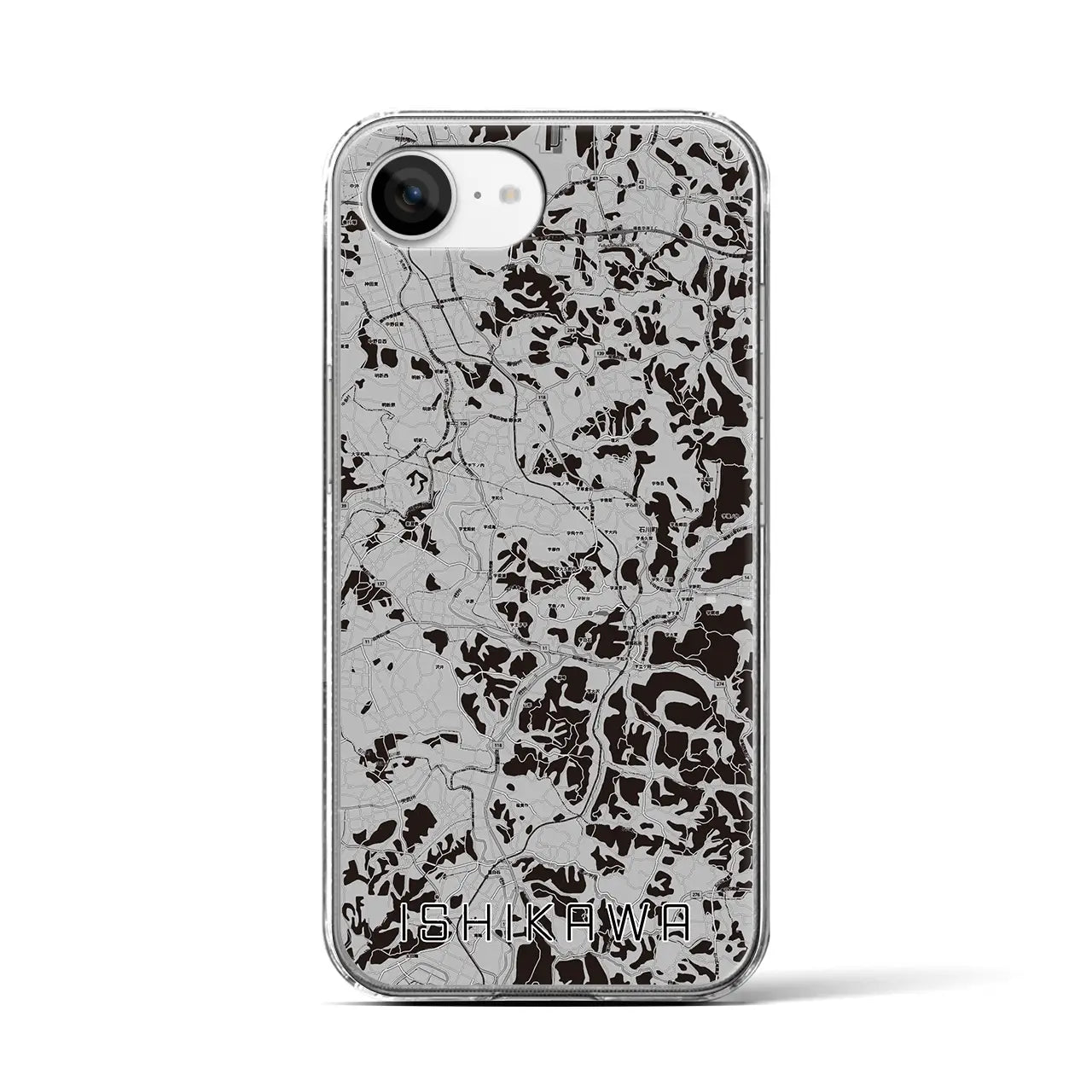 【石川(福島県)】地図柄iPhoneケース(クリアタイプ)