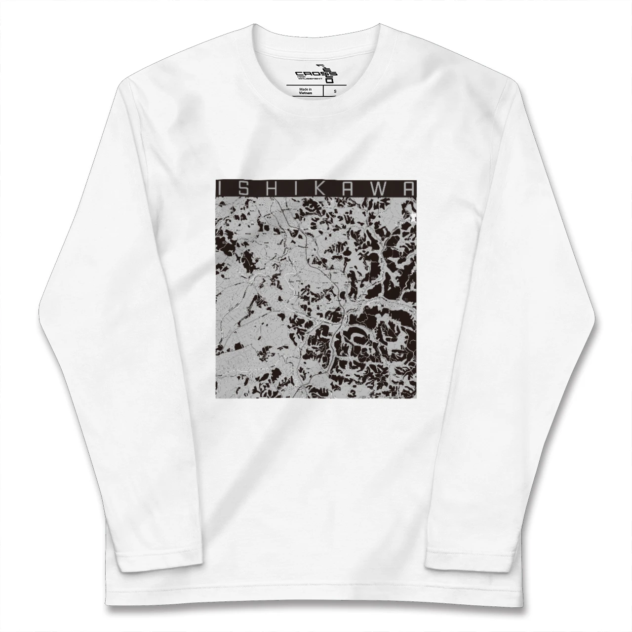 【石川(福島県)】地図柄ロングスリーブTシャツ