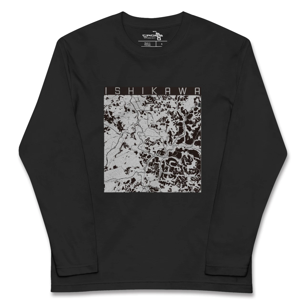 【石川(福島県)】地図柄ロングスリーブTシャツ