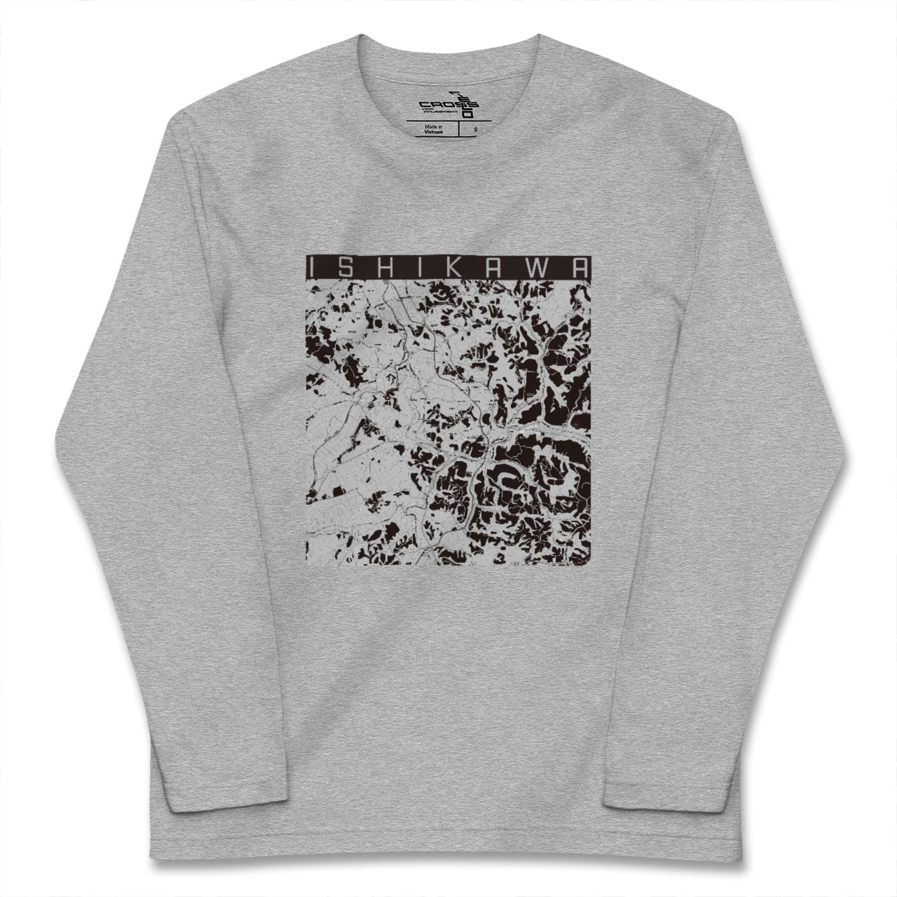 【石川(福島県)】地図柄ロングスリーブTシャツ